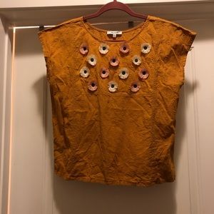 Madewell gold daisy top